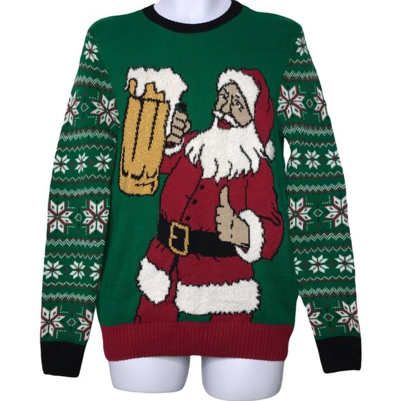 NWT Ugly Christmas Sweater Santa Beer Mug S - Picture 1 of 8